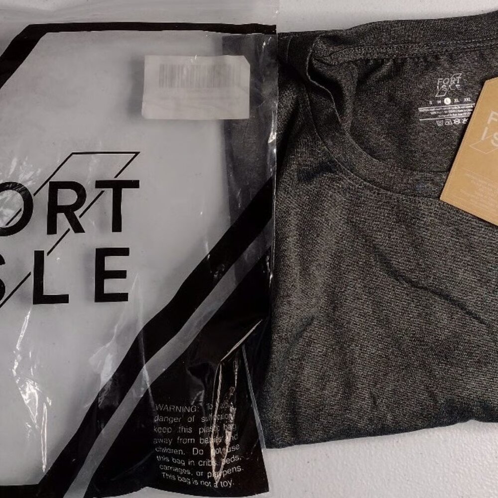 Fort Isle Men's Athletic Tank/Muscle Top Light Grey Size Large New (A1)